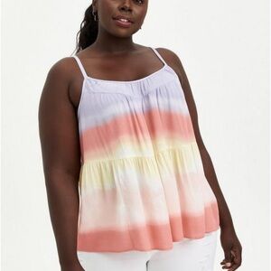 Torrid Beach Stripe Gauze Tiered Cami